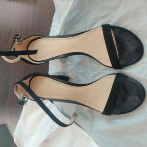 Stuart Weitzman Black Suede Heeled Sandals size 7 Used
